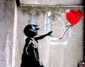 GIRL, LOVE, BALLOON AND BANKSY - 8.5x11 inches, wall art, photographic print