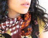 BROWN ORANGE coTTon scaRF