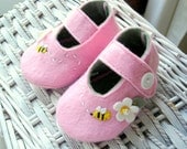 Cotton Candy summer- Wool felt and Eco-friendly felt baby shoes 