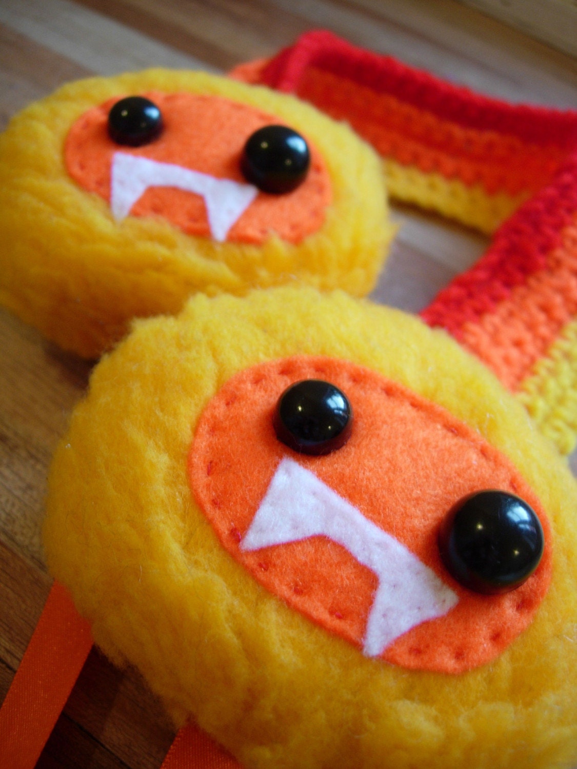 Earmuff Monsters - orange horror