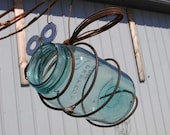 Recycled Antique Quart Jar Bird feeder Bug Garden Art  As seen in Bird & Blooms free shipping