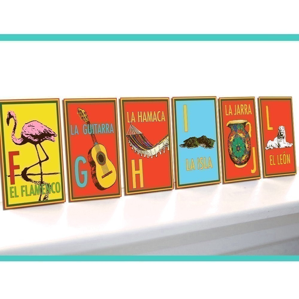 Bibitty Spanish Alphabet Flash Cards add fun, color, and learning to any space