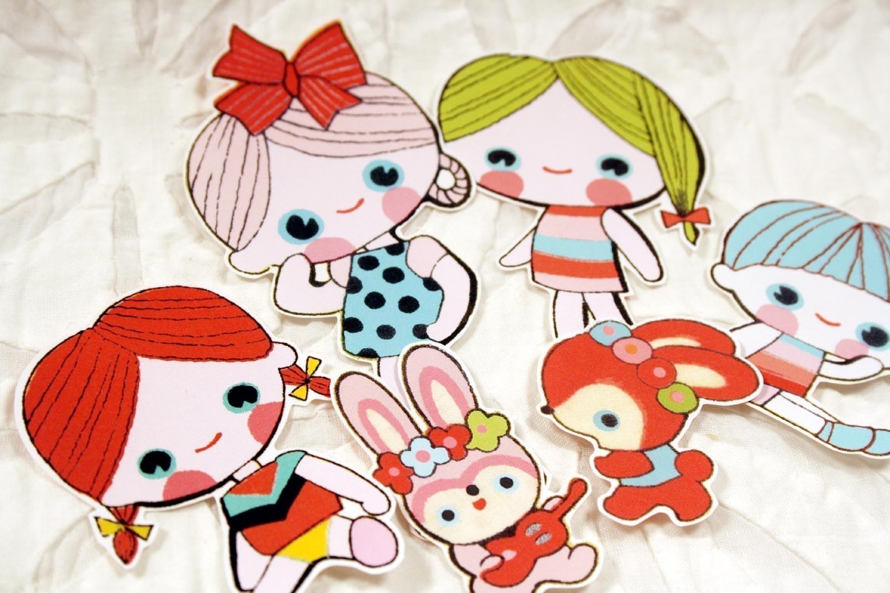 Vintage Cute Doll Stickers II