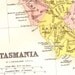 Tasmania Australia Map 1871 Vintage Victorian Lippencott Antique Copper Engraving Oceania Cartography To Frame