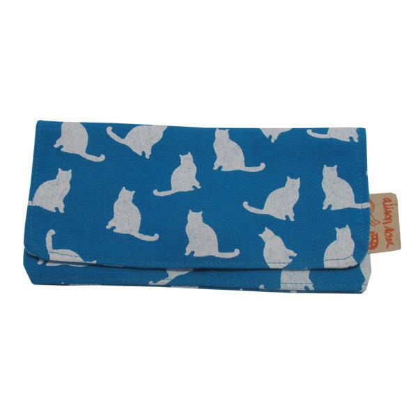 Blue kitties zipper wallet
