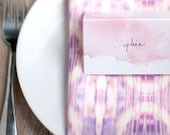 Blush Pink Faded Watercolor Dip Dye Table Place Cards