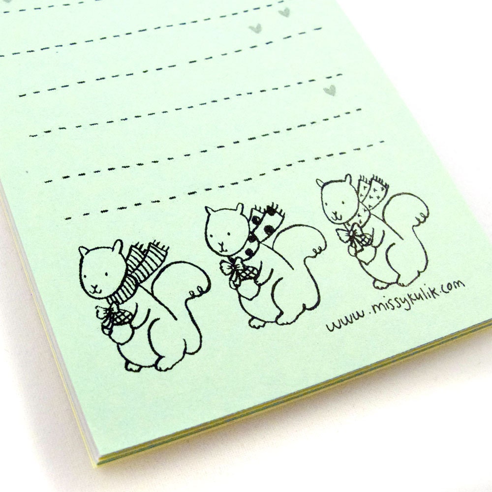 Squirrels with Scarves Mini Notepad