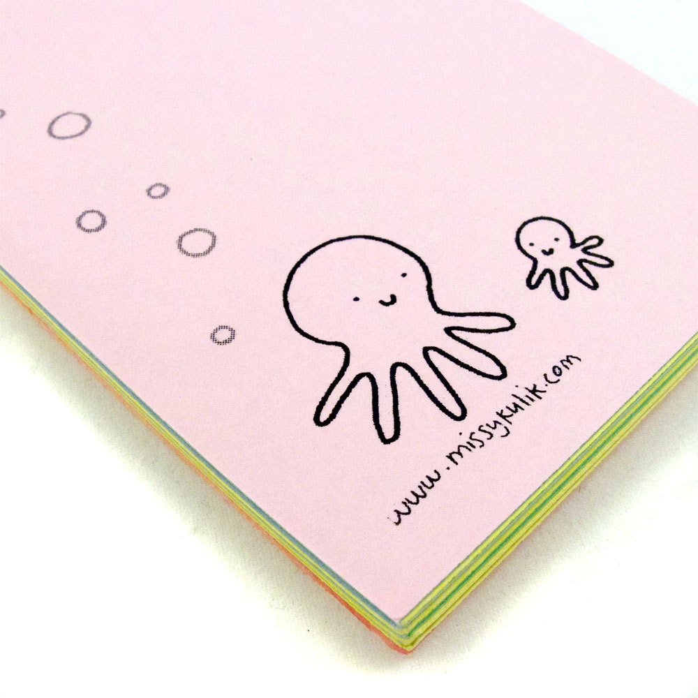 Octopus Mom and Baby Mini Notepad
