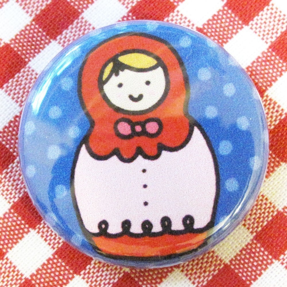 Little Russian Doll Badge Red Style