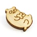 Panda Heart Wood Pin