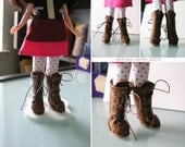 MADE TO ORDER- Leather lace-up knee high boots for Blythe or similarly sized dolls