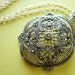 SALE Sterling Silver Victorian Marcasite Pendant Necklace