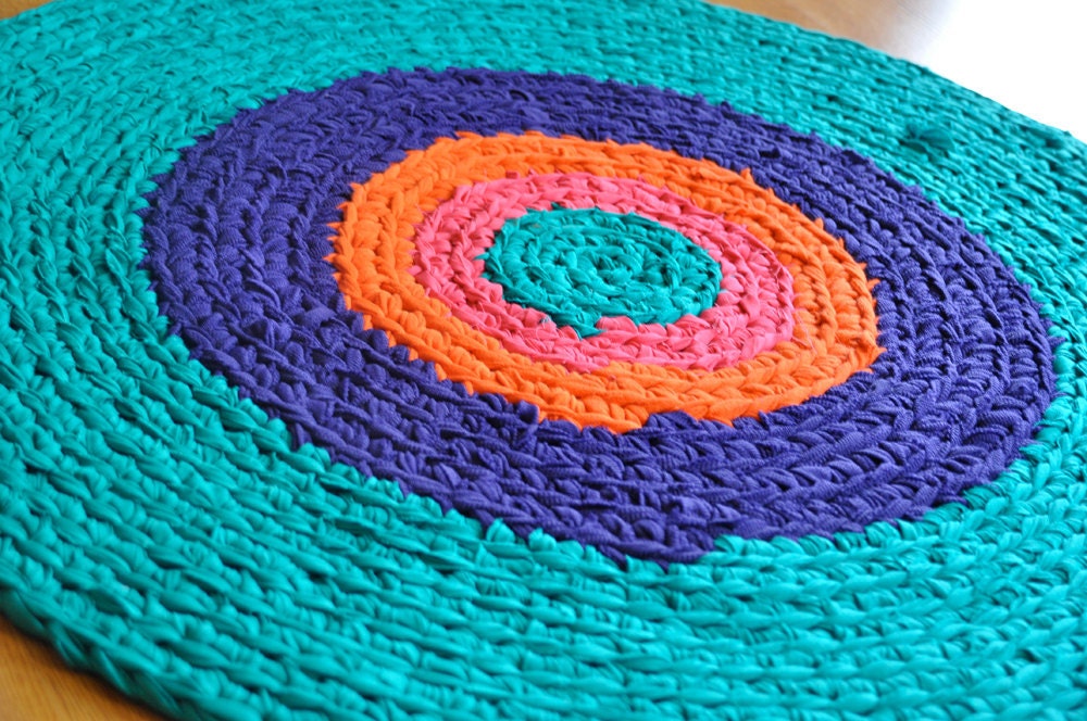 Jewel Tones Crochet Rug