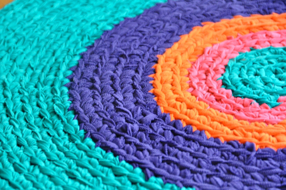Jewel Tones Crochet Rug