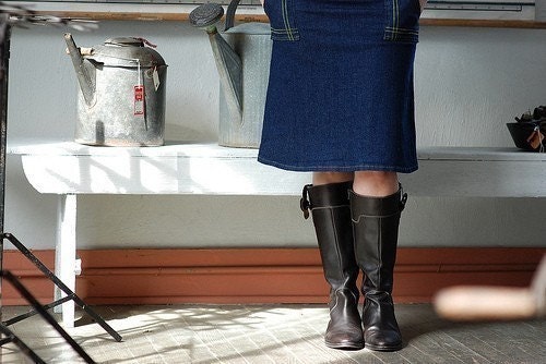 Womens Denim Aline Skirt Architect with pockets  - Made to Order