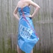 Recycled FEMA Blue Tarp Bustier and Skirt with Flower Choker