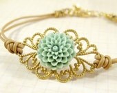 Leather Bracelet : Bohemian Charm, Sand