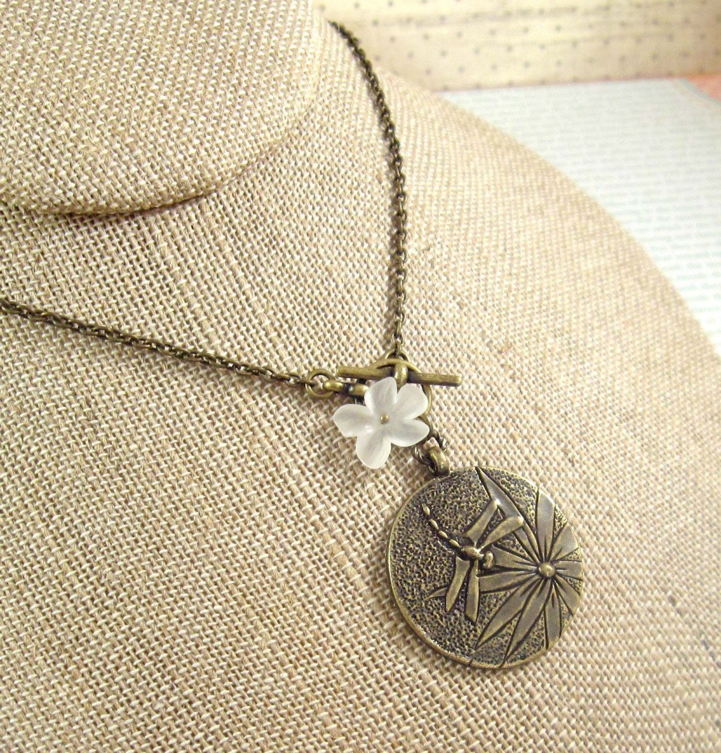 Brass Necklace : Dragonfly Flight
