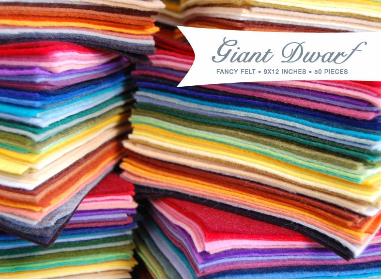Giant Dwarf Fancy Felt // Cut To Order // 9 X 12 Inches // 50 Pieces