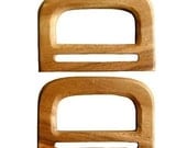 Wooden Bag Handles - Rectangular Wooden Handle Pair