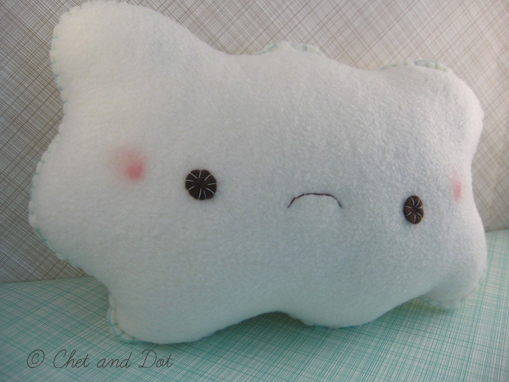 Happy Sad Cloud with Blue Lining