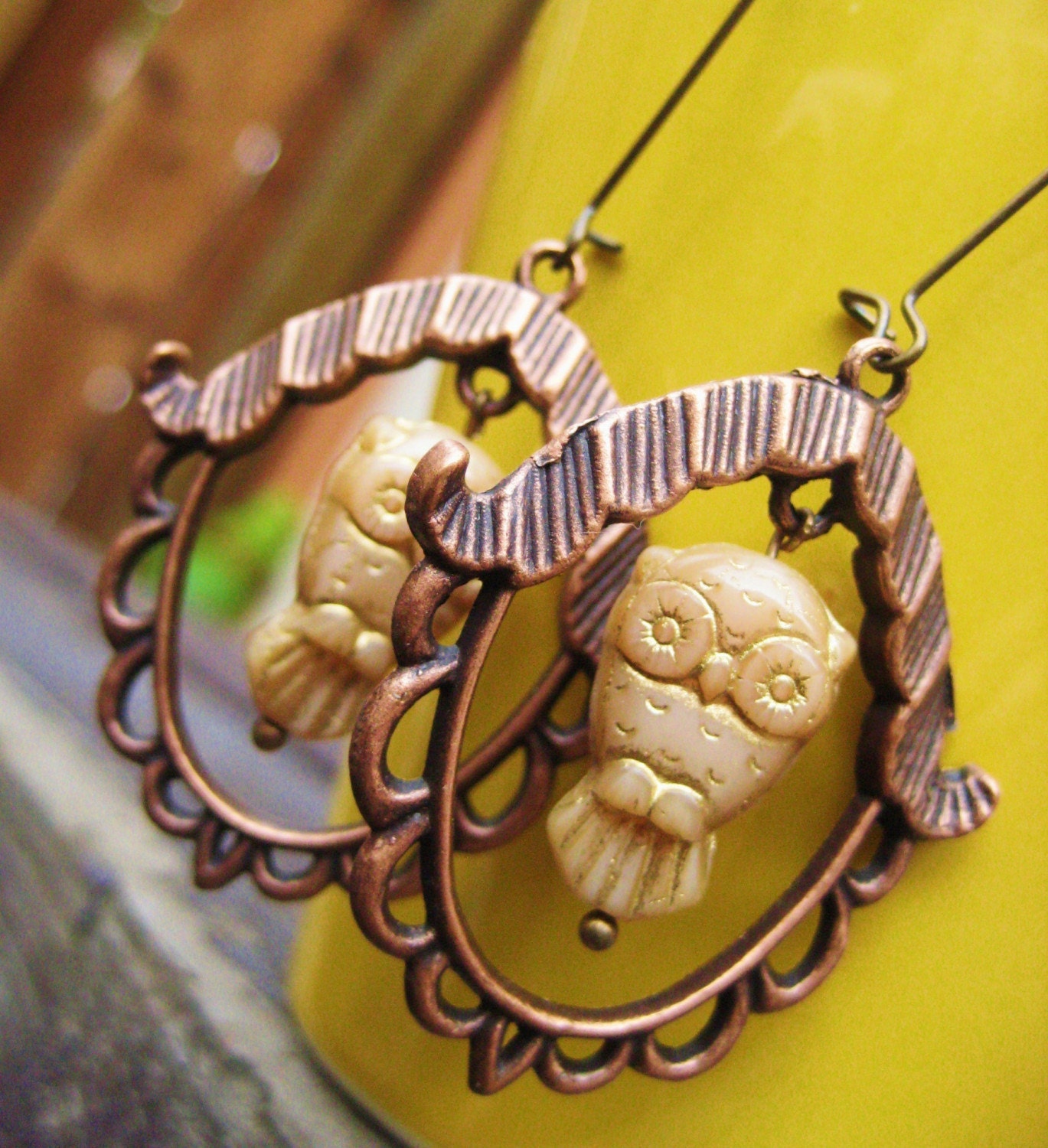 Golden Owl Earrings