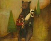 Snow, Rose, and Bear Print 8x10
