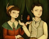 Carnival and Circus Art from The Black Apple - Heart and Key Print 11x14