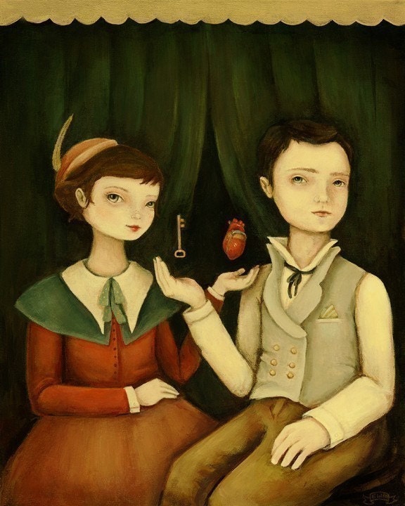 Heart and Key Print 8x10