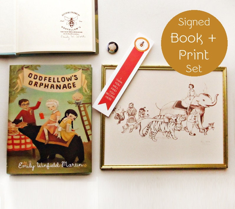 Oddfellow's Orphanage Signed Book & Circus Parade Print Set