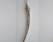 Sterling Silver Curved Spike Necklace