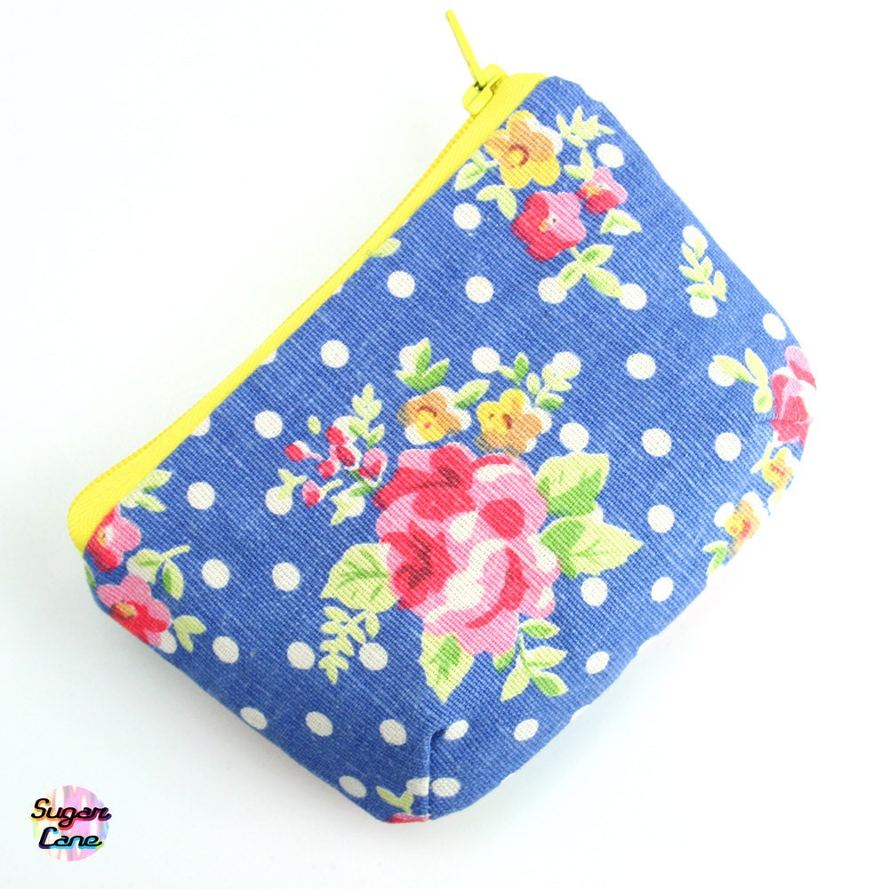 Petite Zipper Coin Purse - Rosie Rosie Azure Blue