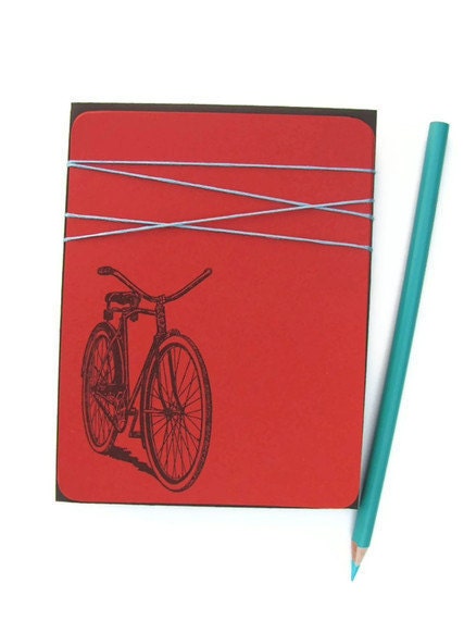 10 pack : bikes - gocco screenprinted flat card set
