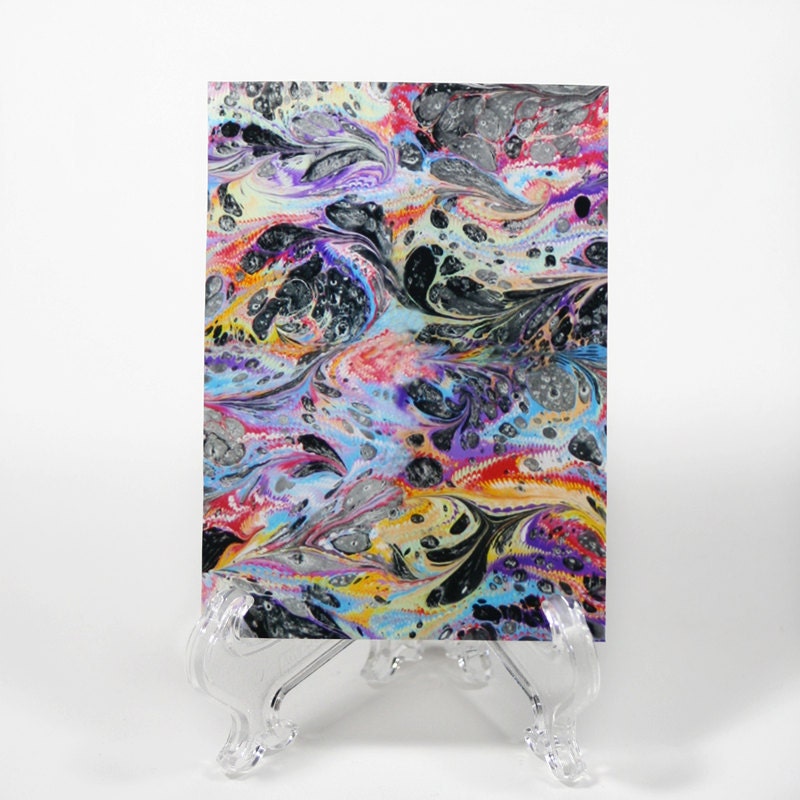 ACEO Print "Cosmic Collision" Marbled Fantasy Art