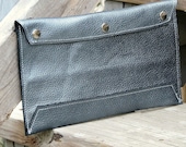 Leather Envelope Document Holder - Pearl Blue
