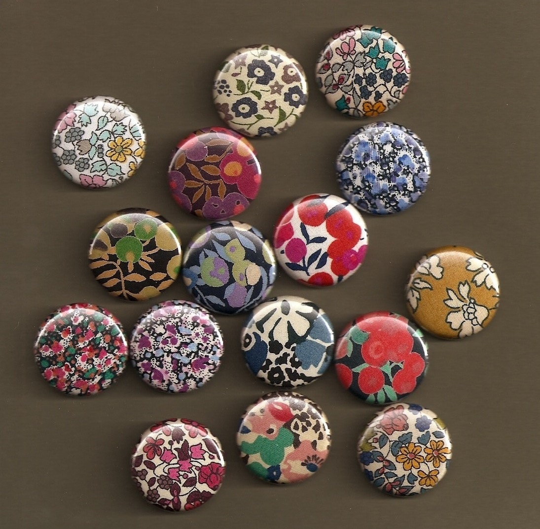 One Inch Magnets - Liberty of London Fabrics - Assortment of 16