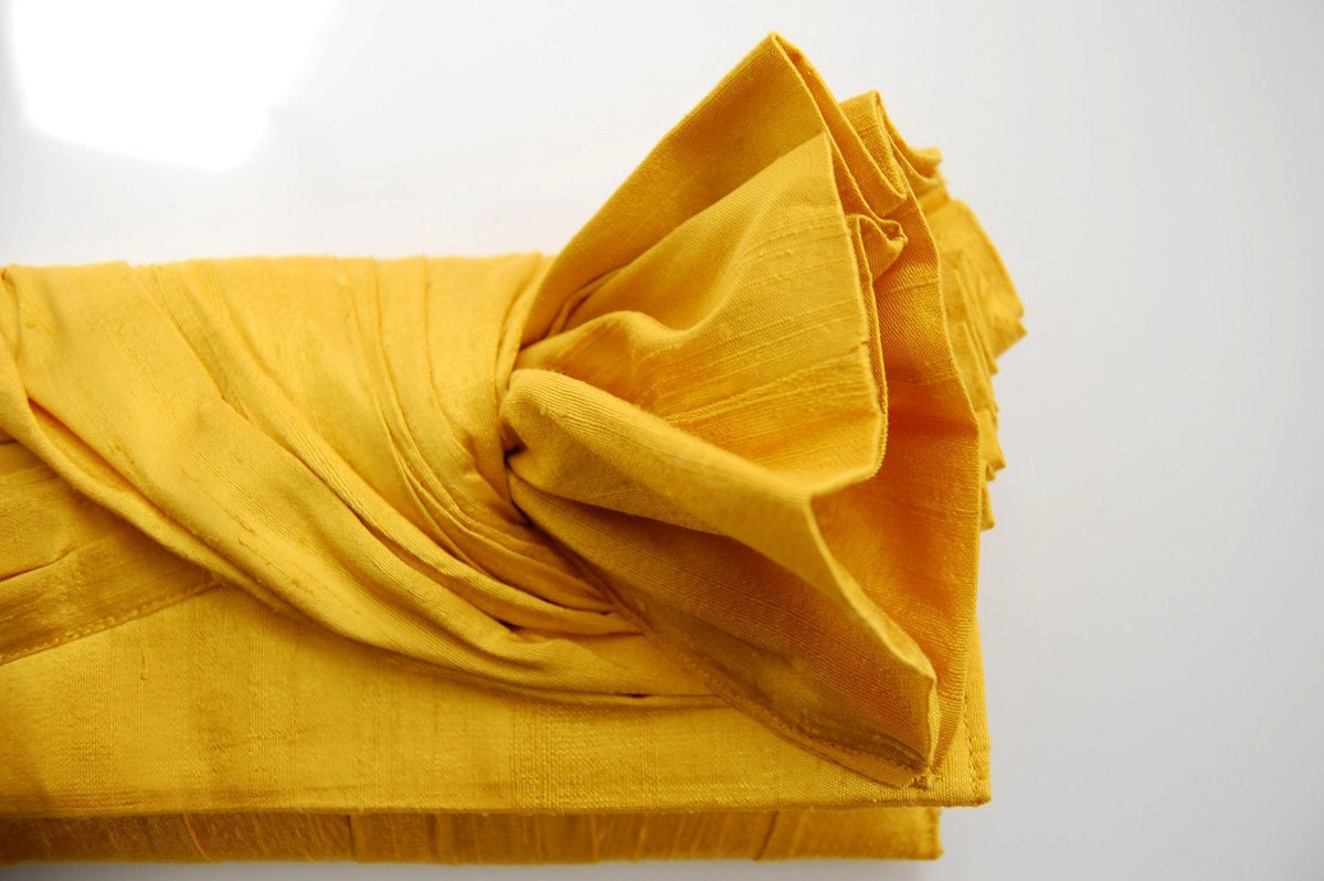 SALE Sunshine Yellow Silk KNOT Clutch