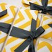 Yellow chevron bridesmaid clutches with gray. Custom colors available.