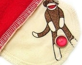 Over Night Organic Moonpads Cloth Pad - Sock Monkeys