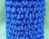 Double Blue Crocheted Can and Coffee Coozie