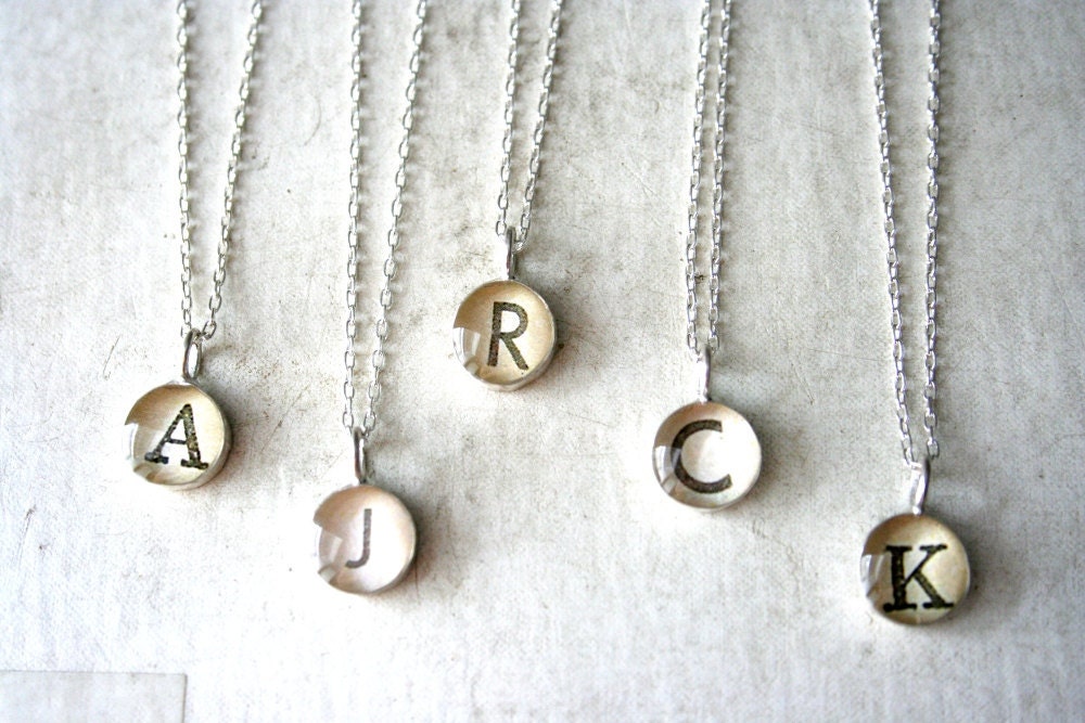 monogram necklace set in sterling silver--with 10% bridal discount