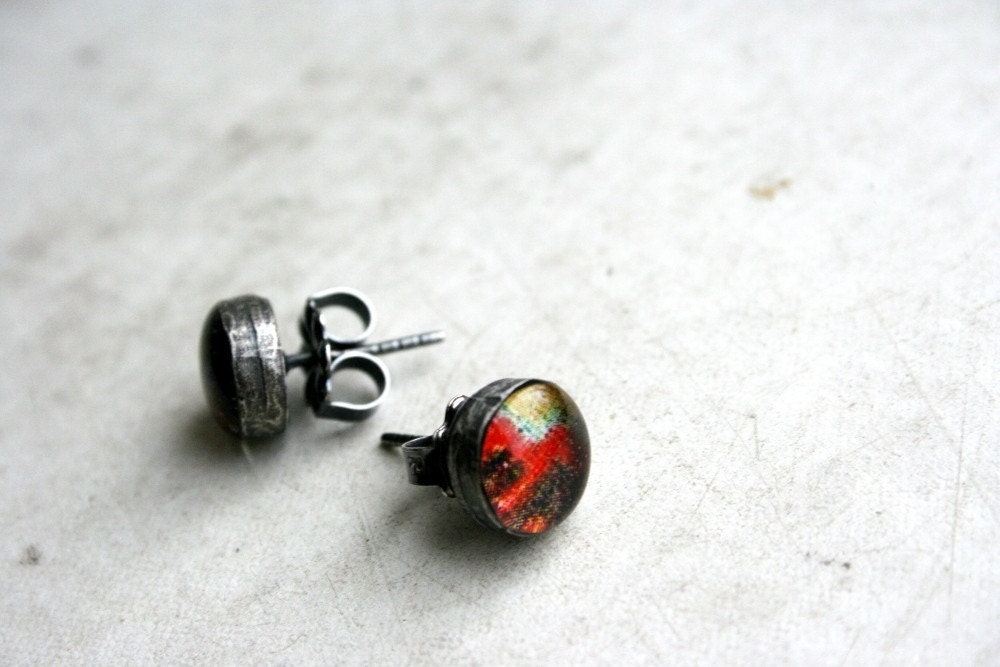 tribal post earrings