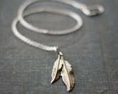 Tribal Silver Feather Necklace - Native Inspired