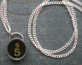 5 Five Typewriter Key Necklace