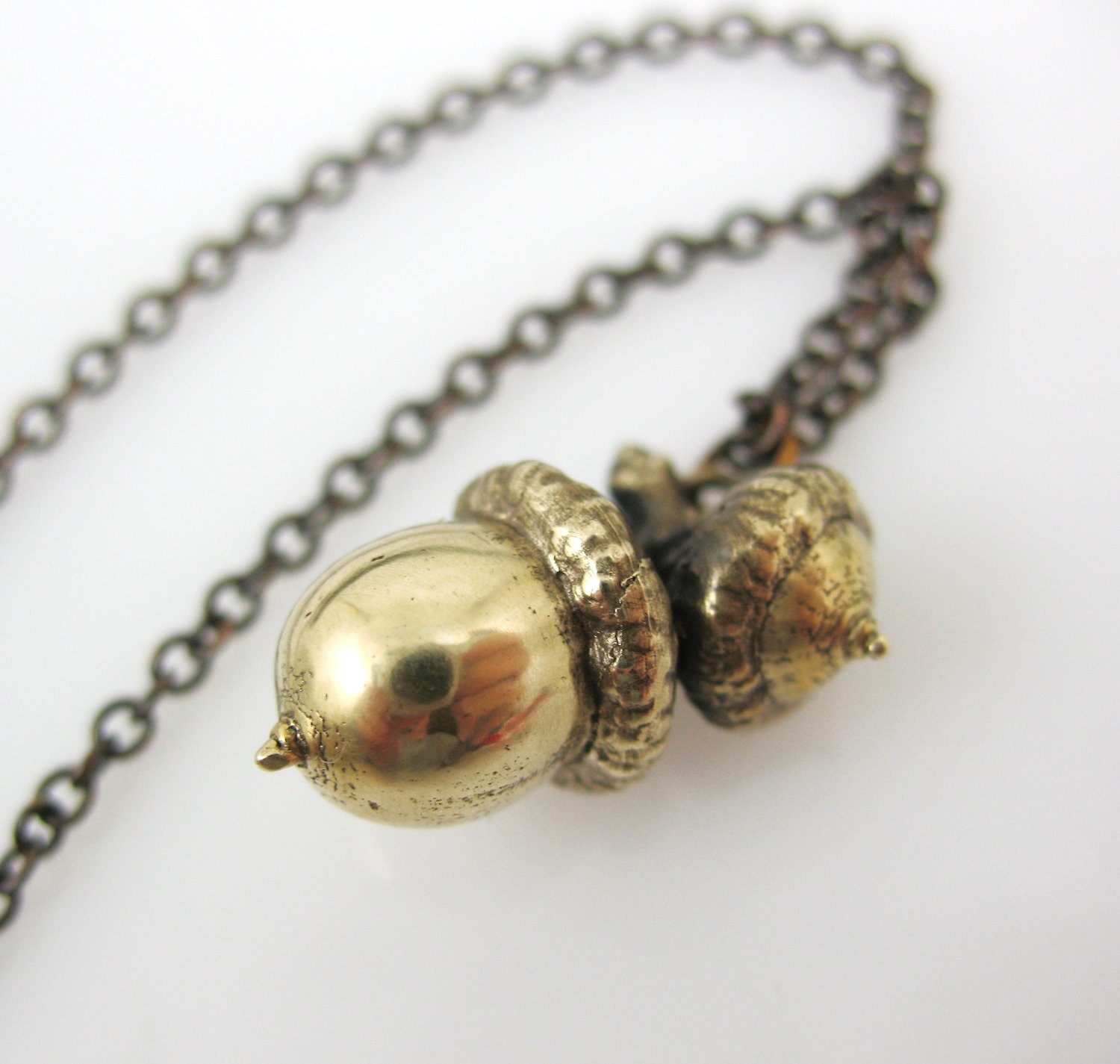 Acorn Necklace, Bronze Budding Offspring, Preserved Botanical Jewerly