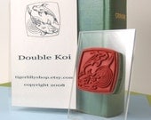 Double Koi, Rubber Stamp with Cling Cushion