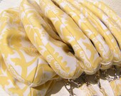 5 BRIDESMAIDS CLUTCHES, set of 5 Janbag Wristlets,  handmade, wedding, bridal - blockade blossoms in dandelion