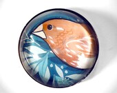 Glass Bird Magnet - Fridge Magnet Housewarming Gift by boygirlparty - finch audubon nature blue