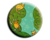 TREE CATS mirror by boygirlparty, cute cat pocket mirror for make up / purse, bridesmaid thank you gift