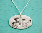 silver BICYCLE NECKLACE by boygirlparty - original bike pendant - sterling silver bicycle jewelry